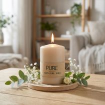 Artikel PURE pelarljus Beige Wenzelljus 90/60mm