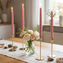 Artikel Rustika ljus pinnljus färgade rosa 350/28mm 4 st