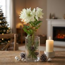 Artikel Julros Konstgjord Snöros Dekoration Sidenblommor 36cm
