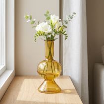 Artikel Minivas gul glasvas blomvas glas Ø8cm H16,5cm