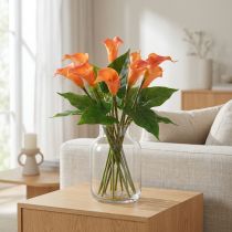 Artikel Calla Lily Aprikos Calla Konstgjorda Blommor Orange Exotisk 44cm
