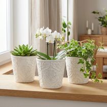 Artikel Planteringskärl Keramik växtkruka Vit Ø11cm H11cm 3st