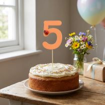 Artikel Nummerpluggar födelsedag 5 blompluggar trä 27,5cm 16 st