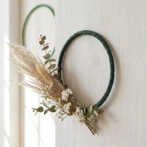 Artikel Dekorring, jute, dekorativ ögla, grön/mörkgrön, Ø30 cm, 4 stycken
