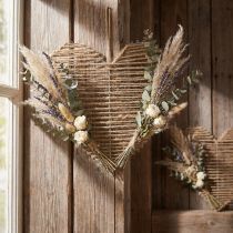 Artikel Hjärta Jute Naturell För Torkade Blommor 35cm 4st