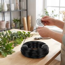 Artikel Aluminiumtråd Ø2mm, 60m rulle, 500g - Flexibel hantverkstråd i svart för blomsterhandel, modellbygge och smyckestillverkning