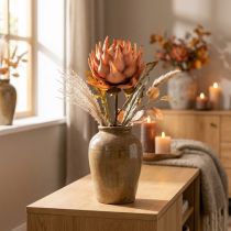 Artikel Kronärtskocka konstgjord blomma höst orange torr look Ø15cm 73cm