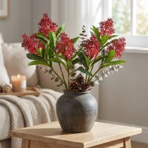 Artikel Konstgjorda blommor Röda Skimmia japonica Skimmie 45cm 2st