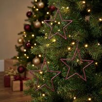 Artikel Dekorativa stjärnor julgran bärglitter lila Ø12cm 12 delar