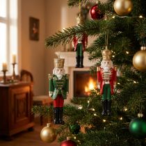 Artikel Nötknäpparhänge Juldekorationer 4-delars set, Röd Grön Guld, 10cm