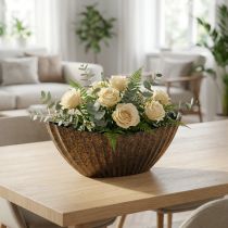 Artikel Växtskål med spår oval båt antracit guld 36cm