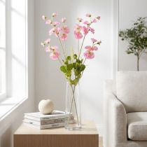 Artikel Söta ärtor konstgjorda blommor rosa på lång stjälk 74cm 2st