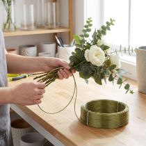 Artikel Aluminiumtråd Oliv 2mm 500g - Flexibel och formbar för gör-det-själv-projekt, hantverk och blomsterdekorationer