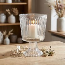 Artikel Lanternglaskopp räfflad glasdekor Ø11,5cm H15cm