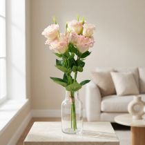 Artikel Konstgjorda blommor Eustoma Lisianthus rosa kräm 52cm 5 st
