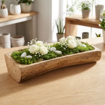 Artikel Trädekoration med fördjupning, dekorativ skål, trä, 40×13–16 cm×6,5 cm