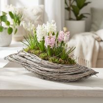 Artikel Vågformad rottingkruka, naturvit, 40x14x6cm