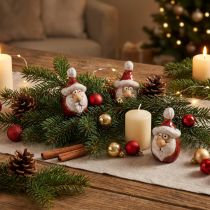 Artikel Keramisk jultomtefigur, röd, 7cm – Festlig juldekoration – 6 st