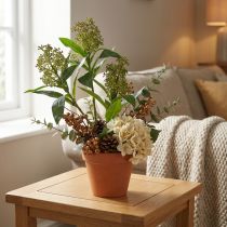 Artikel Konstgjorda gröna Skimmia japonica-blommor, 45 cm, 2 st