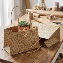 Artikel Presentpåse papper naturbruna blad 20×10×10 cm 6 st