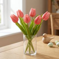 Artikel Högkvalitativ tulpanblomma som en naturtro kopia för bordsvaser, 21 cm, 6 stycken
