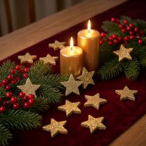 Artikel Scatter stars ljus guld glimmer 4-5cm 40st
