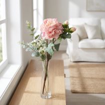 Artikel Konstgjorda rosor blomma och knoppar konstgjord blomma rosa 57cm