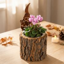 Artikel Blomkruka träbark planteringskärl gnome rost H24cm