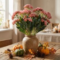 Artikel Konstgjord Fat Hen Sedum Stengröt blommande rosa 47cm 3st