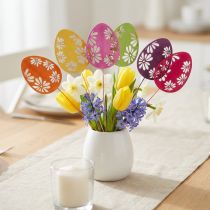 Artikel Påskägg dekorativa blomproppar påskved 30,5cm 18 st