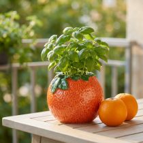 Artikel Medelhavet dekorativ orange vas blomkruka keramik Ø9cm