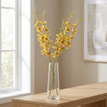 Artikel Konstgjord Cymbidium-orkidé som blomstjälk för elegant dekoration, 95 cm, 2 stycken