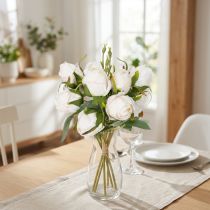 Artikel Konstgjord blombukett med rosor för elegant bordsdekoration, 31 cm, 3 stycken