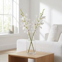 Artikel Konstgjorda orkidéer vita blommor Ø3,5–5 cm L38 cm 2 st