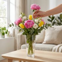 Artikel Glasvas konisk blomvas transparent Ø10cm H20cm