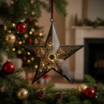 Artikel Julhängare Star Metal Star Svart H19cm