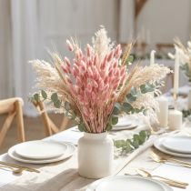Artikel Kaninsvansgräs (Lagurus) Torkad ljusrosa 60 cm 50 g Torkad blomdekoration Konstgjord Boho Bröllop