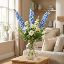 Artikel Artificiell Delphinium Blå Delphinium Artificiell blomma Sidenblommor