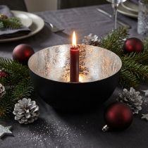 Artikel Ljusstake Svart Silver Ljusstake Ø13cm H6,5cm