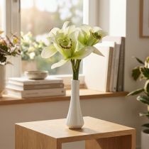 Artikel Konstgjorda orkidéer konstgjorda blommor i vas vit/grön 28cm