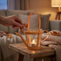 Artikel Lykta glas dekorativ vattenkanna metall orange Ø14cm H13cm