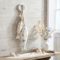 Artikel Fisk gjord av mangoträ för upphängning Shabby Chic 19,5/15,5/10cm