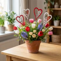 Artikel Blomplugg Mors dag dekorativ plugg hjärta 5cm 12 st