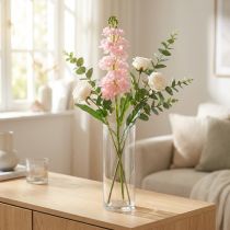 Artikel Levkoje rosa blomma konstgjord som riktig stamblomma 78cm
