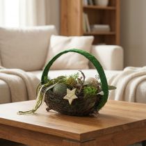 Artikel Dekorativ ring jute dekorationsögla grön mörkgrön 4cm Ø30cm 2st
