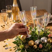 Artikel Nyårsafton dekoration champagneglasplugg silver 7,5 cm L 27 cm 12 st