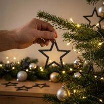 Artikel Glittrande svarta julstjärnor 4,5 cm bordsdekoration festliga dekorativa stjärnor 120 delar