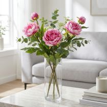 Artikel Pioner Långstammiga konstgjorda blommor Rosa 70cm 3st