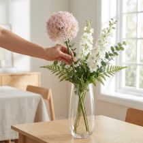Artikel Allium med rosa blomma konstgjord lök Ø18cm L90cm
