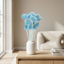 Artikel Craspedia torkade blomsterdekorationer för vas, minimalistisk stil, hållbar sommardekoration, 55 cm, 20 stycken
